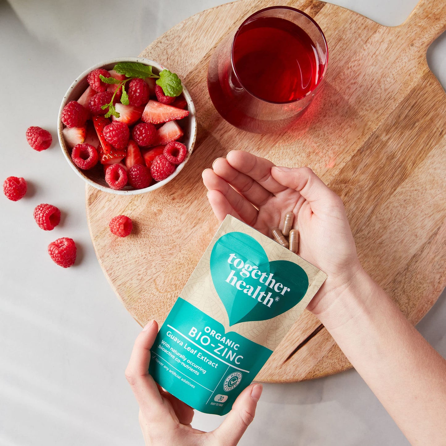 Organic Zinc supplement - Together Health - Natural Source of Zinc from Guava Leaves - Vegan - Made In The UK - 30 Vegecaps
