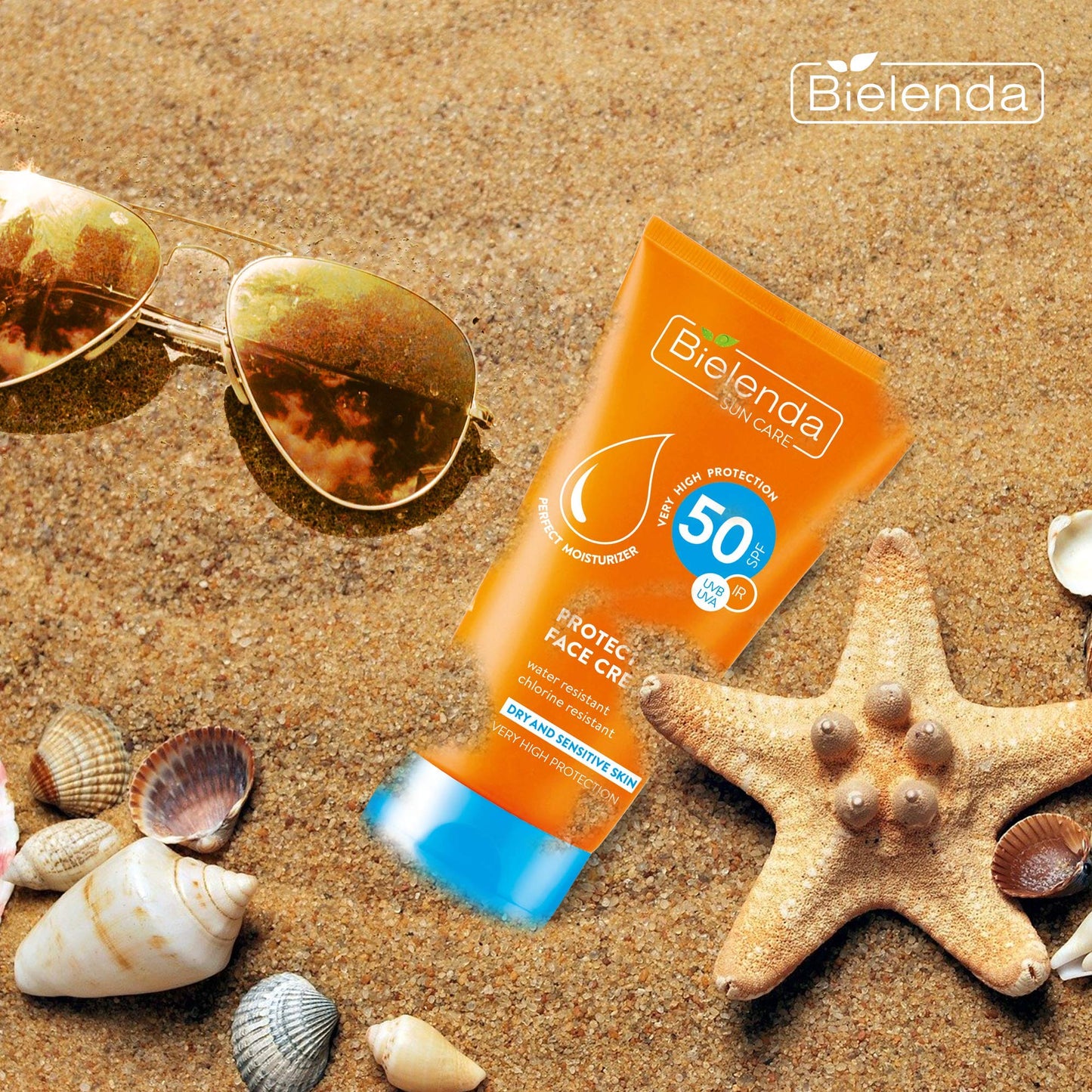 Bielenda Sun Care - Very High Protection: 50 Spf Uvb Uva - Water Resistant, Chlorine Resistant, Moisturizing - Sun Care Face Cream High Protection Spf 50-50 ml