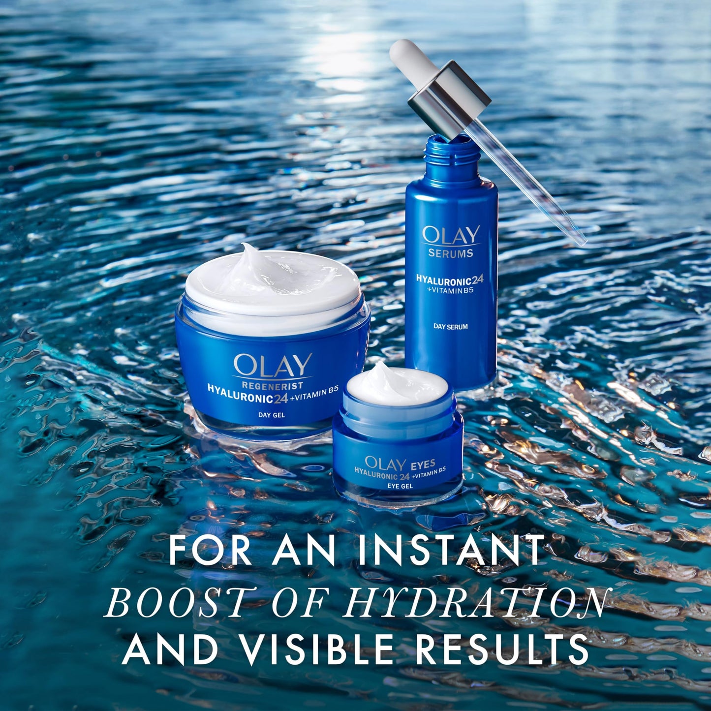 Olay Hyaluronic 24 + Vitamin B5 Ultra Hydrating Day Serum With Hyaluronic Acid, Vitamin B5 & Niacinamide For Smoother and Healthier Looking Skin, ml