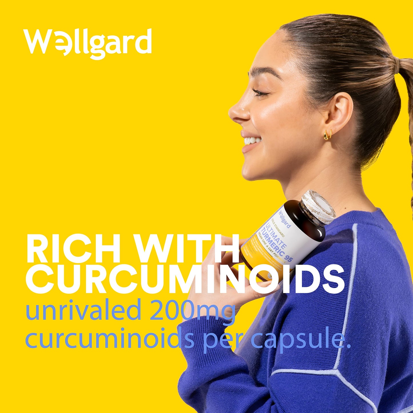 Turmeric Capsules High Strength by Wellgard, Turmeric 95, Curcumin, Made in UK