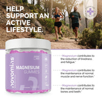 Magnesium Gummies – Sugar Free - Vegan – 1 Month Supply - Gluten Free - Chewable Magnesium Supplements – 1091 mg Magnesium Citrate Providing 120mg of Magnesium - Made by Novomins