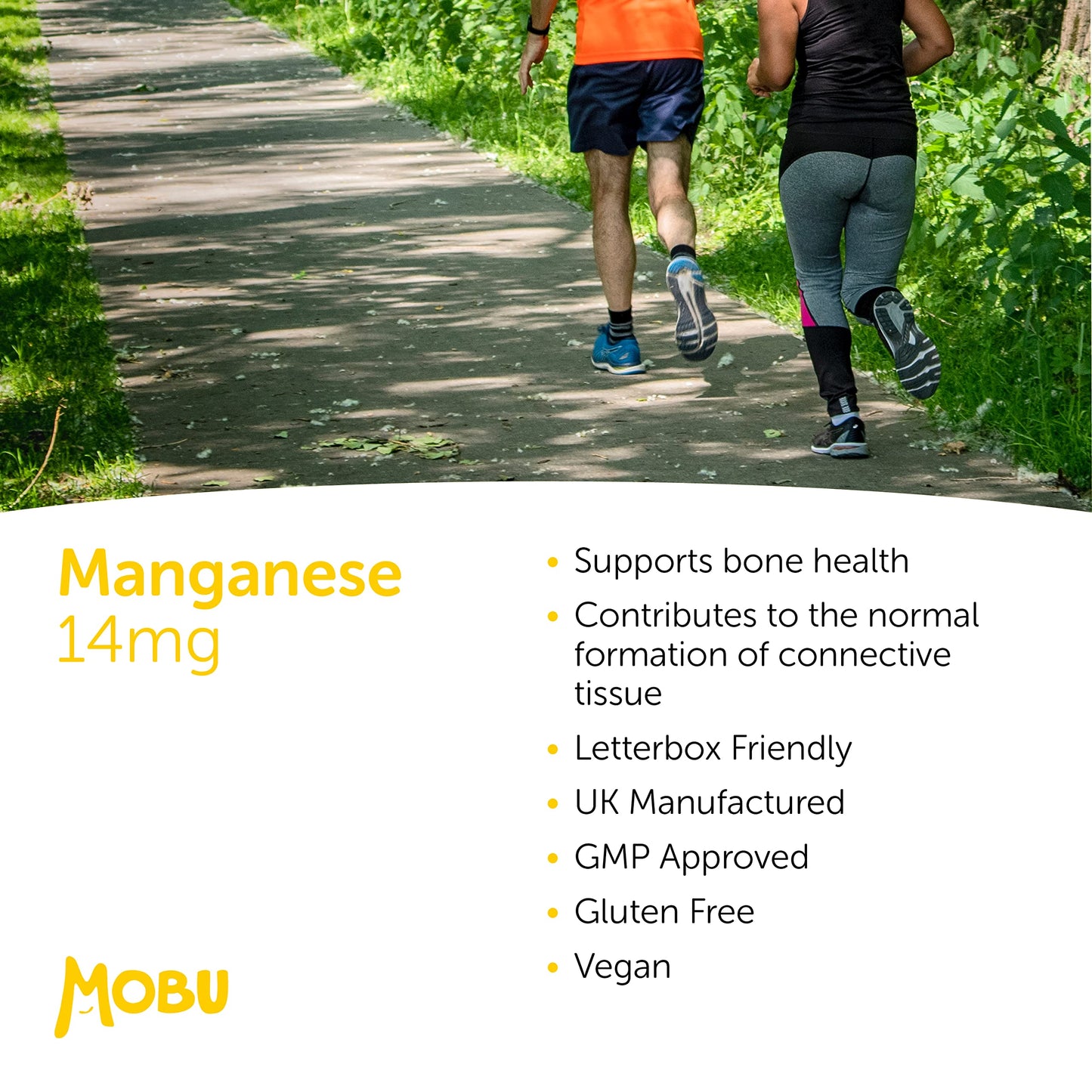 Manganese 14mg 120 Tablets | Joint Support Cartilage & Bone Health | Mineral Supplement | Vegan UK Made | GMP Approved | MOBU