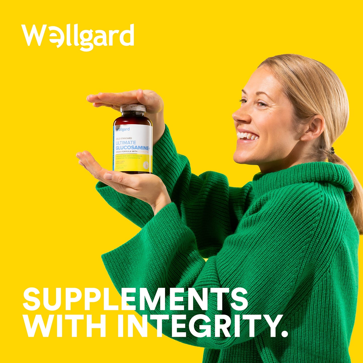 Vegan Glucosamine Phytodroitin by Wellgard - Quercetin, MSM, Botanical Alternative to Chondroitin (Phytodroitin), Ginger Extract, Extract, Rosehip, Made in UK