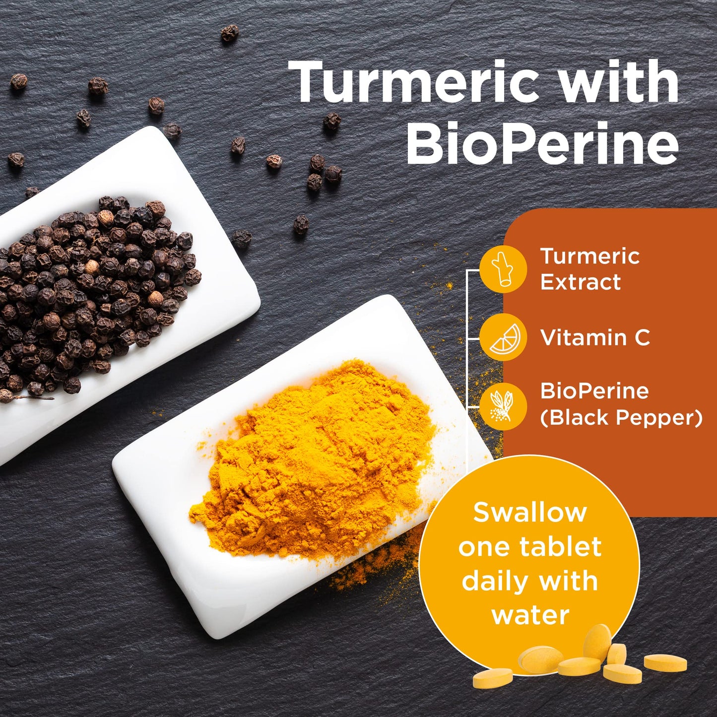 Healthspan Turmeric 10,000mg with BioPerine Black Pepper Extract (2 Months’ Supply) | High Potency Turmeric Extract | Supports Immune, Bone & Cartilage Health | BioPerine aids Absorption | Vegan