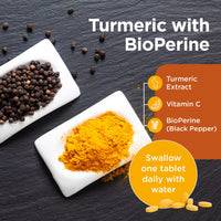 Healthspan Turmeric 10,000mg with BioPerine Black Pepper Extract (2 Months’ Supply) | High Potency Turmeric Extract | Supports Immune, Bone & Cartilage Health | BioPerine aids Absorption | Vegan