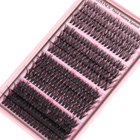 Goddvenus Fluffy Individual Eyelashes Kit 60+70+80+100D Clusters Lashes Kit 320Pcs Eyelash Individual DIY Lash Extension kit Russian D Curl Lashes Individual Cluster with Bond and Seal (12-18mm Mix)