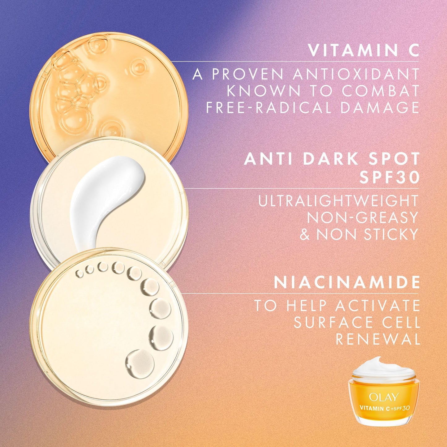 Olay Skincare Gift Set: Vitamin C SPF 30 Face Moisturiser + Retinol 24 Max Night Cream + Hyaluronic Acid Eye Cream, Skin Care Christmas Gifts For Women, 50ml + 50ml + 15ml