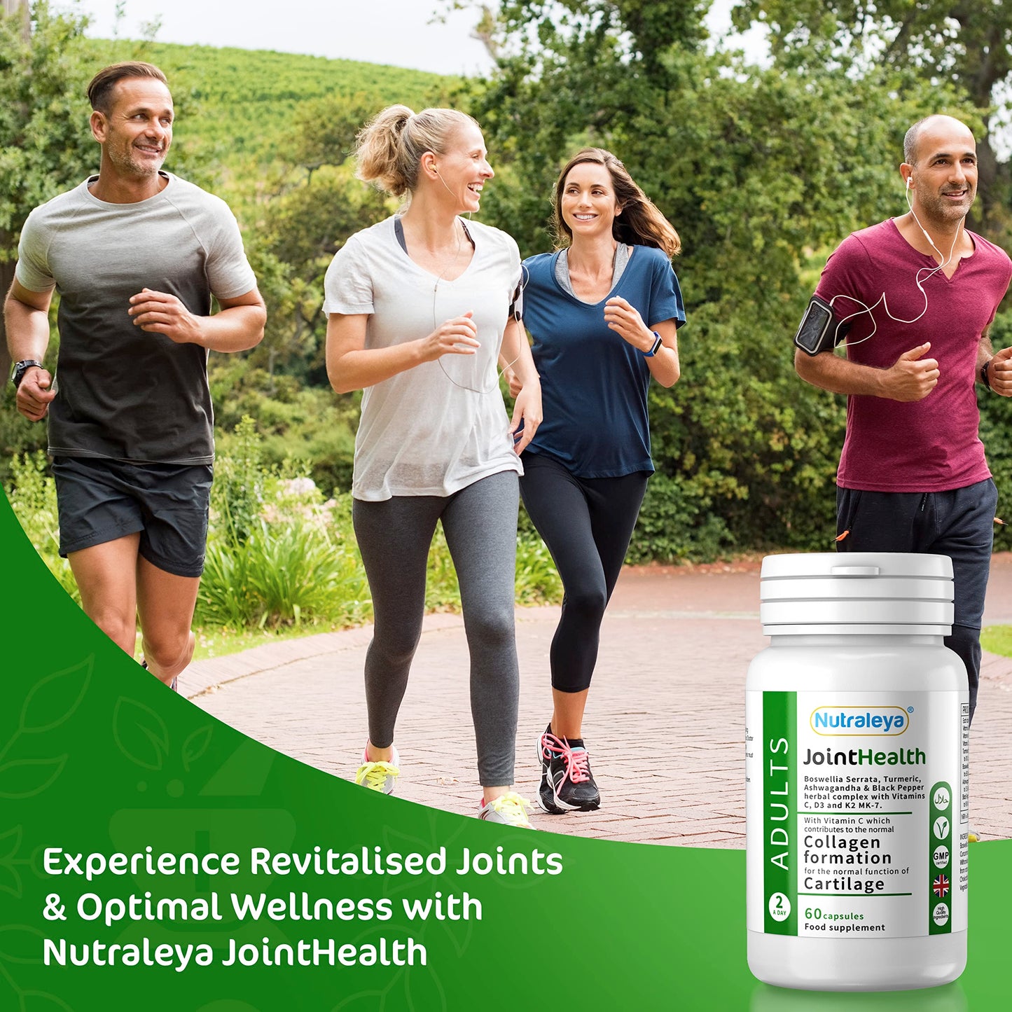 Nutraleya Joint Supplements for Men & Women (60 Capsules ) - Boswellia Serrata, Black Pepper, Ashwagandha, & Turmeric Supplement - Joint Care Supplements - Natural, Plant-Based