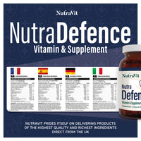 NUTRADEFENCE - Immune System Vitamins | Immune System Booster - 30 Tablets - Immune Support for Cold and Flu - Contains Elderberry, Eucalyptus, Vitamin D, Vitamin C & Zinc - by NutraVit