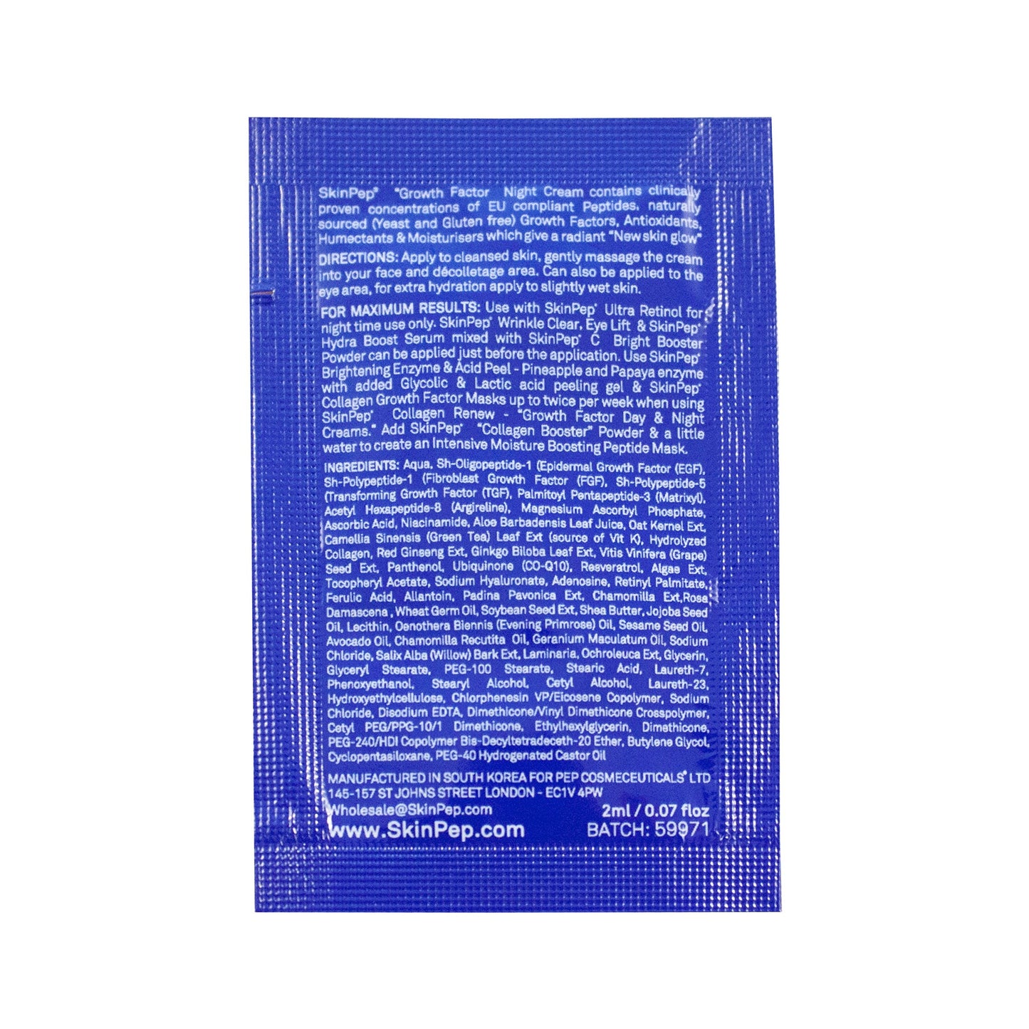 SkinPep Collagen Renew - Growth Factor Night Cream - Super Hydrating Moisturisers + Retinol + Hyaluronic Acid + Vitamin C +Collagen Peptides - SkinPep Best Choice For Premium Quality Night Cream (14ml)
