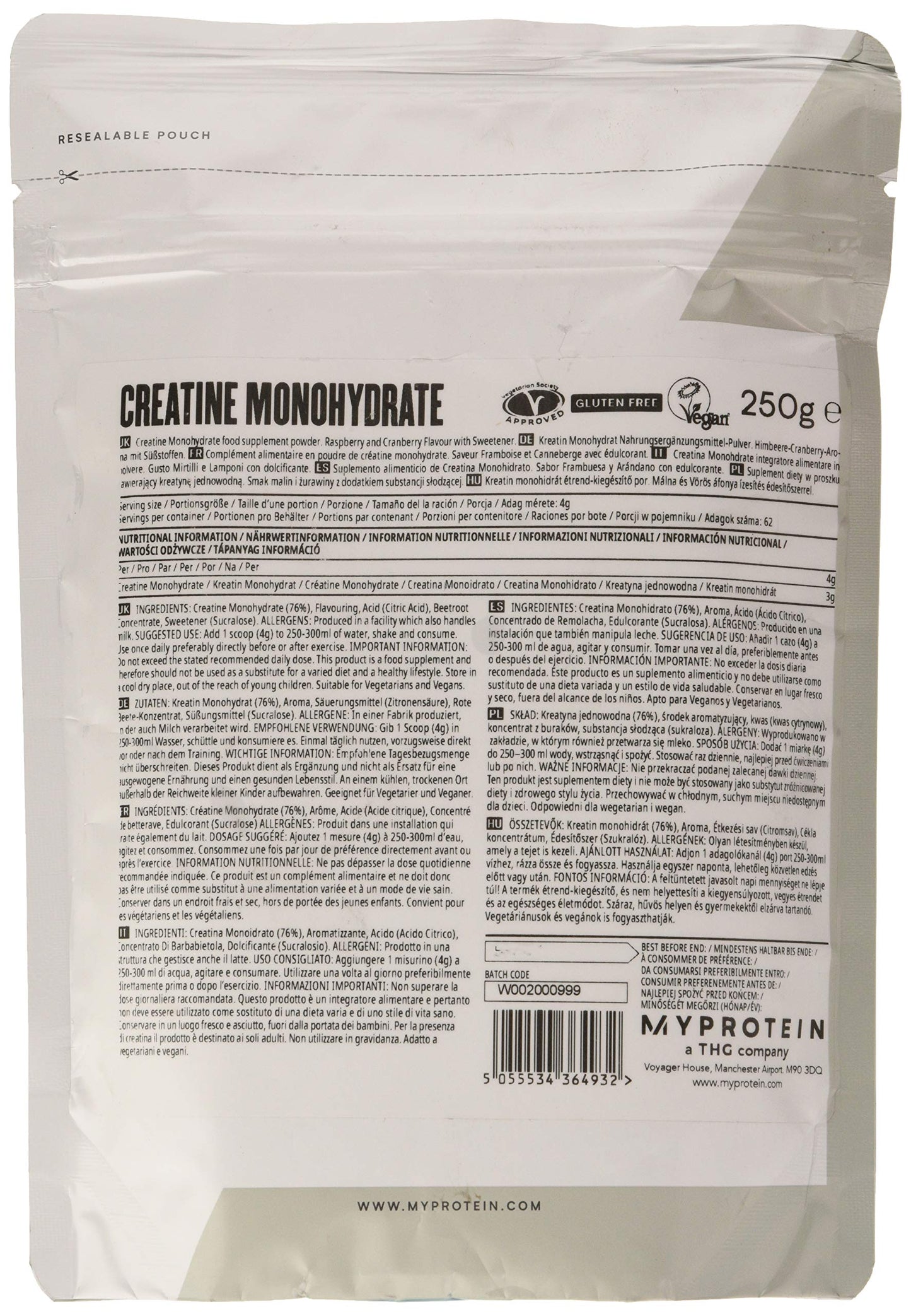 Myprotein My Protein Creatine Monohydrate Berry Blast Creatine, 250 g