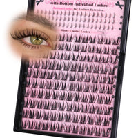 Goddvenus Wispy Lash Clusters Natural Eyelashes Individual C Curl 260pcs Manga Look Up + Bottom Eyelash Extensions for DIY Lash Extension at Home