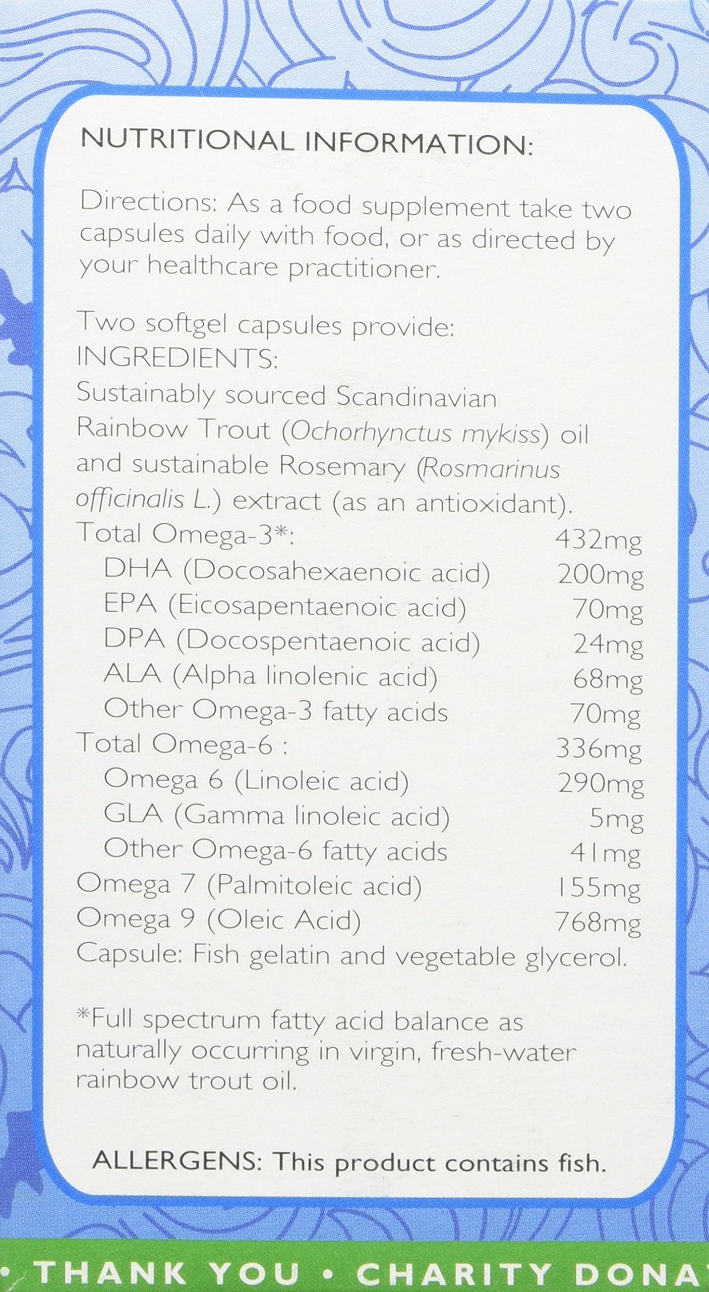 Viridian - Scandinavian Rainbow Trout Oil, 90 Softgels | Omega Oil Softgels | Maintenance of Vision and Normal Brain Function | 100% Sustainable | Nutritionist Formulated