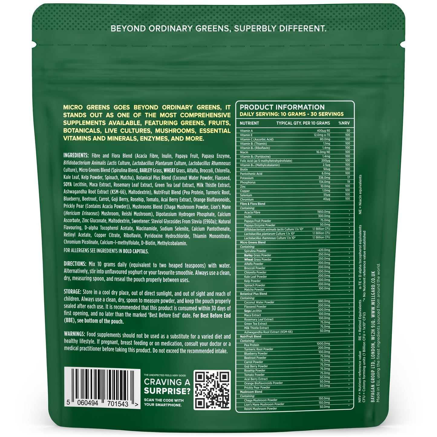 Wellgard Micro Greens 300g – Beyond Ordinary Super Greens, 57 Ingredients, 84 Scientifically Proven Health Benefits