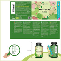 Organic Artichoke Vegavero® | 2000mg (20:1) Artichoke Extract High Strength | No Leaf Fibre, No Inulin | 2.5% Cynarin | NO Additives, Lab-Tested | Made in Germany | 120 Artichoke Capsules | Vegan