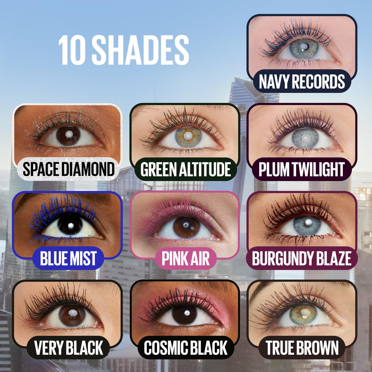 Maybelline Purple Mascara, Lash Sensational Sky High Volumizing & Thickening, Eyelash Lengthening, Flake-Free Formula, Washable Coloured Mascara, Full Volume Mascara, Colour: Plum Twilight