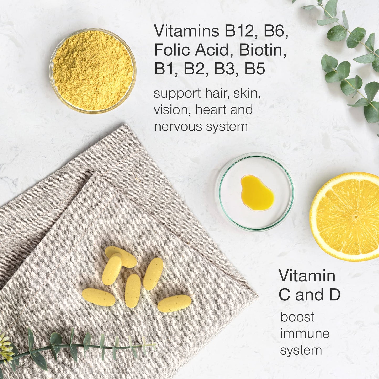 Vitamin B Complex High Strength - Slow Release Super B Complex 60 Tablets - Enriched with Vitamins D & C - Complete Vit B Supplement All 8 Vitamin B12, B6, Folic Acid, Biotin, B1, B2, B3, B5 - UK Made