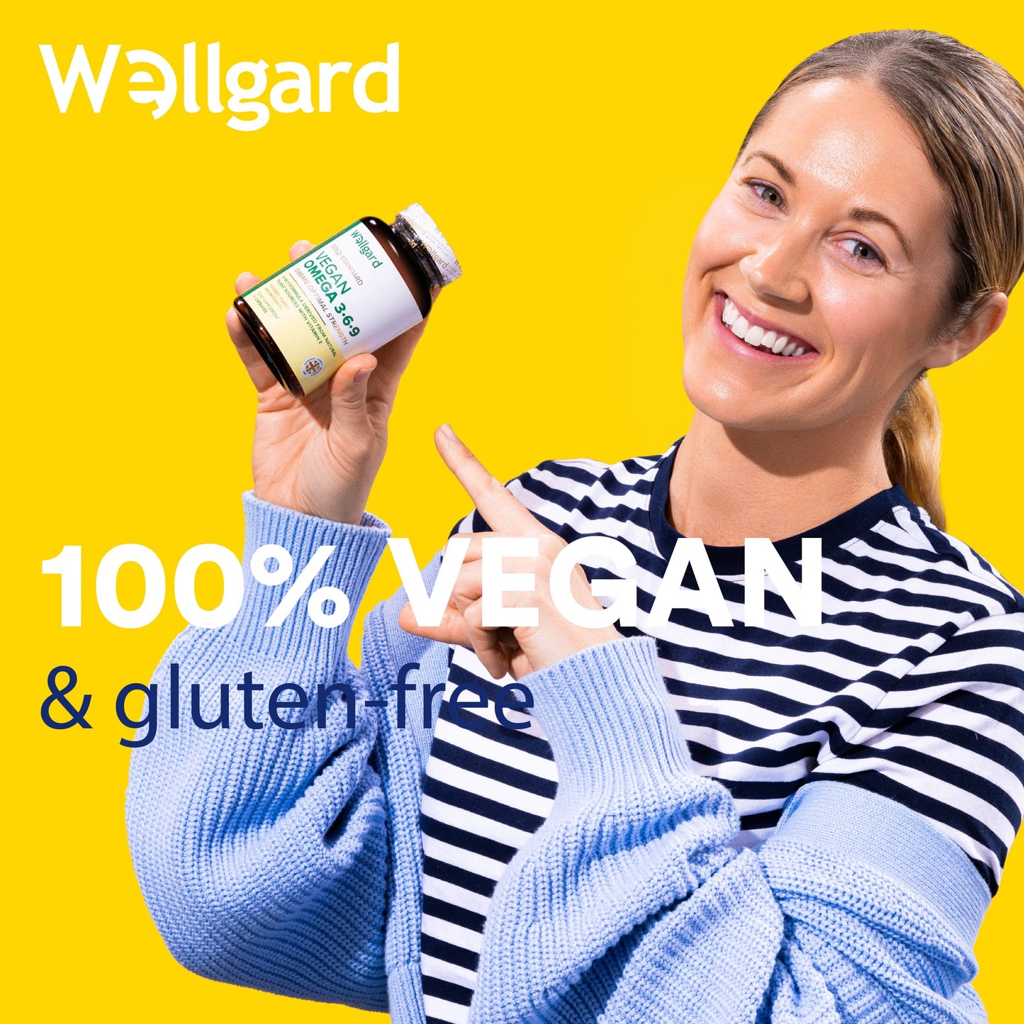 Vegan Omega 3 6 9 Capsules by Wellgard - High Strength 1386mg Flaxseed Oil Capsules with Alpha Linolenic Acid (ALA), Linoleic Acid (LA), Vitamin E
