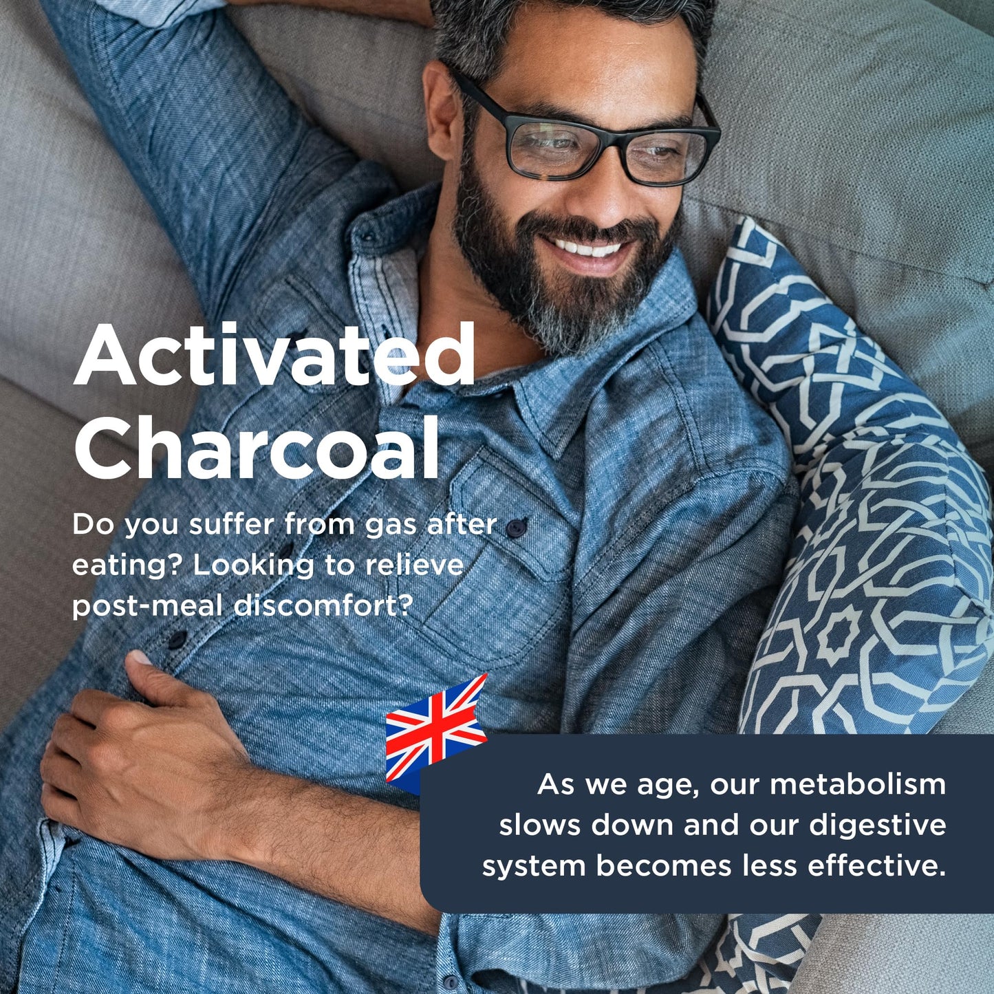 Healthspan Activated Charcoal (90 Capsules) | Contributes to Reduced Flatulence After Eating | 334mg Activated Charcoal per Capsule | Natural Source from Coconut Shells | Vegan