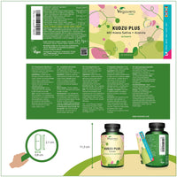 Kudzu Root Capsules Vegavero® | 6000mg (10:1) High Strength Root Extract 8% Isoflavones | NO Additives | 180 Capsules | Plus Avena Sativa & Vitamin C | Alcohol Detox | Menopause Aid | Vegan