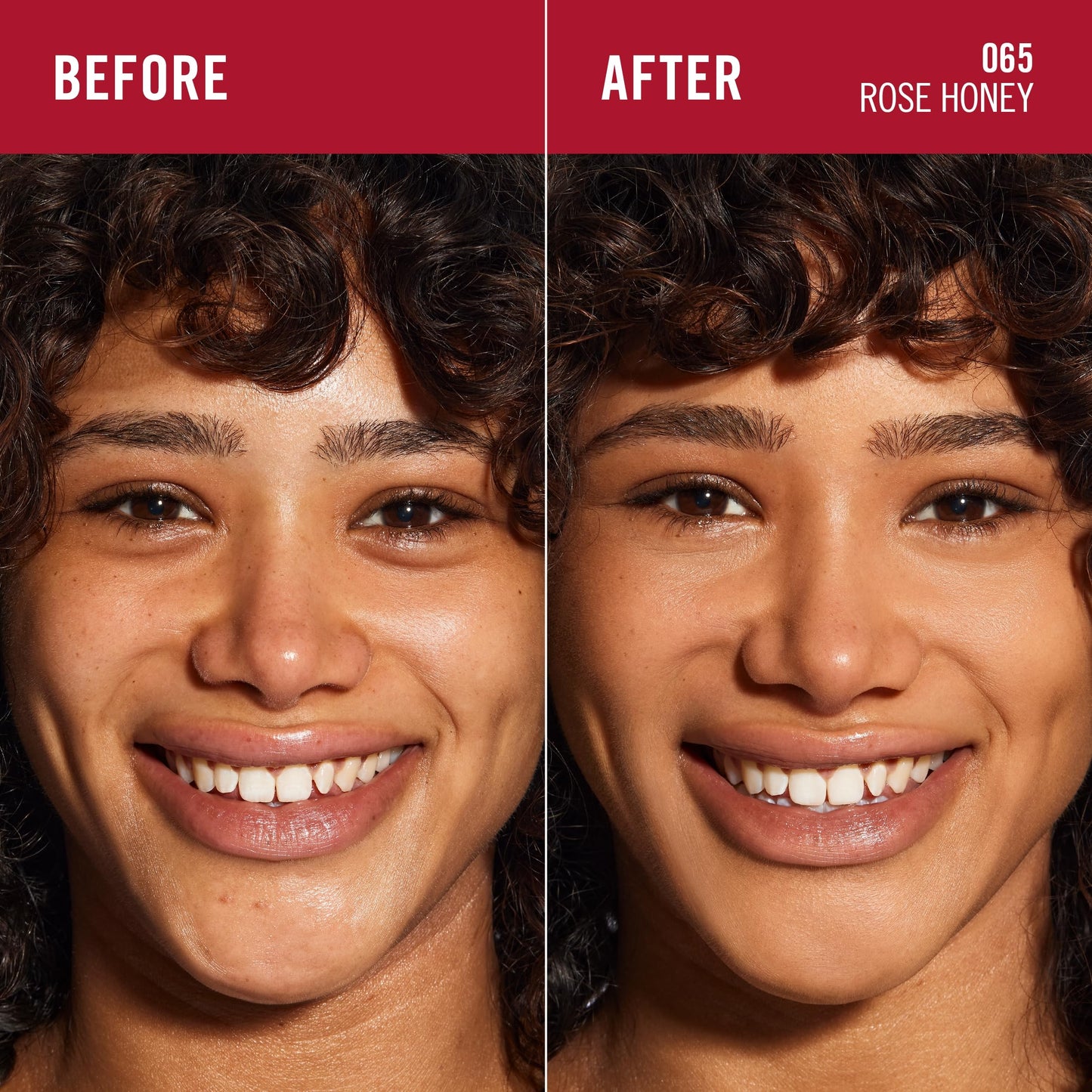 Rimmel Multi-Tasker Wake Me Up Foundation & Concealer 065 Rose Honey, Depuffs & Brightens Dark Circles, Metallic Cooling Applicator, Caffeine & Victamin C, 2% Niacinamide, Vegan, Cruelty free