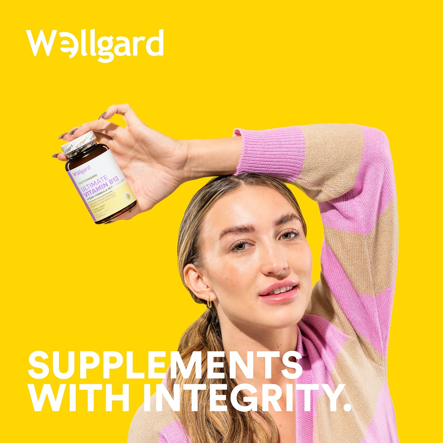 Wellgard Vegan Vitamin B12 High Strength by Wellgard - Folic Acid, Vitamin B6, Vitamin D3, B12 Supplement for Men & Women, Made in UK