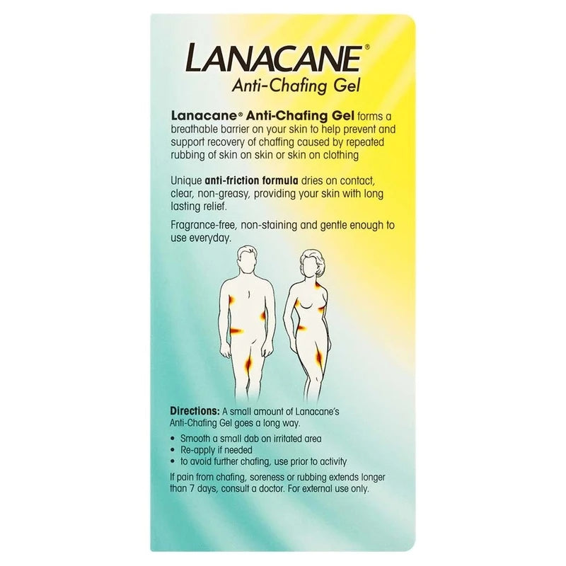 Lanacane Anti-Chafing Gel, 1 oz (28g), Soothes & Prevents Chafing, Soreness from Rubbing Sink on Skin for All Skin Types