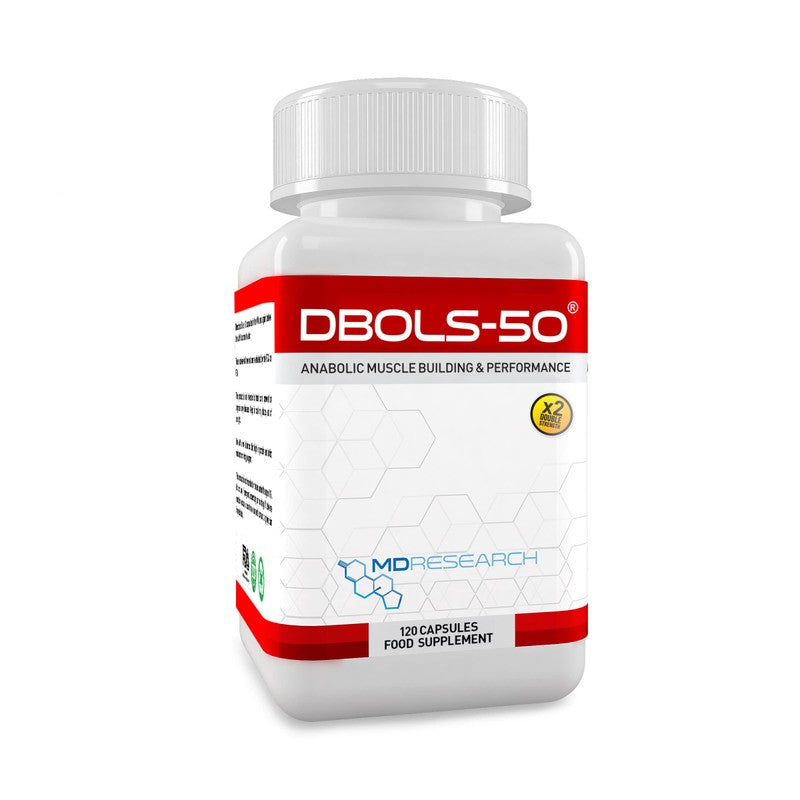 Muscle Research DBOLS-50 - Powerful Legal Bodybuilding Supplement - Advanced Performance and Recovery Agent - 120 Vegetarian Capsules - 30 Days Supply - UK Manufacture