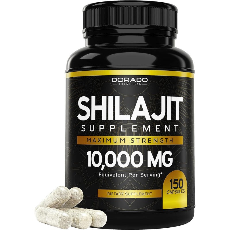 Shilajit Supplement 10,000mg (150 Capsules) of Authentic Shilajit Extract per Serving, (High in Trace Minerals, No Fillers, Manufactured in The USA) - Third Party Tested - Non-GMO & Vegan Capsules