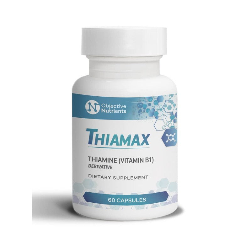Objective Nutrients Thiamax Vitamin B1 (Thiamine TTFD) Capsules, No Fillers or Flow Agents, 100mg, 60 Count