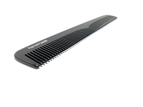 Swedish Crown Men's Sawn Comb 6.1" Handmade Black with Two Teeth Fine + Normal (505CA)