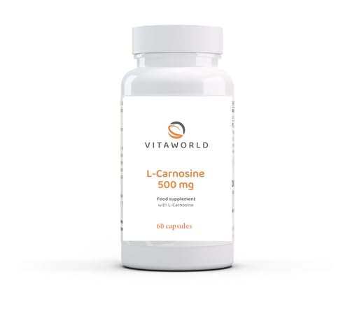 Vita World L-Carnosine 500mg 60 Capsules Made in Germany l Vegan l Highly-dosed l Amino Acid l 500 mg carnosine/Capsule