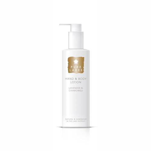 Pure Lakes Lavender & Chamomile Hand Lotion – Pump | Organic Hand Lotion with Lavender & Chamomile Essential Oils | Vegan Hand Lotion Made with Organic Ingredients | 250ml