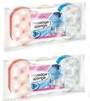 Cotton Tree 2 x Packs Of Massage Sponge - 3 Per Pack Assorted Colours