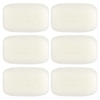 PBW INTERNATIONAL Simple Pure Soap Bars For Sensitive Skin Pack of 6 (6 x 100g) - 3 x Twin Packs