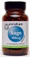 Viridian Organic Sage 400mg: 30 Veg Caps