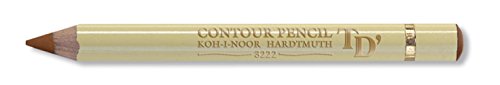 Koh-I-Noor KOH-I-NOOR 3222 Contour Cream Coloured Round Drawing Pencil - Brown (Box of 12)