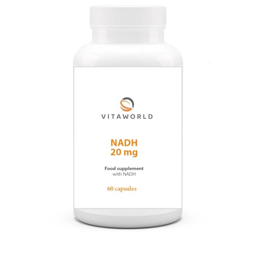 Vita World Vita world NADH 20mg 60 Capsules l with Patented PANMOL® NADH – a Special microencapsulation l Vegan l enteric-Coated