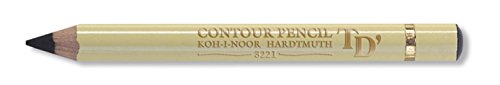 Koh-I-Noor KOH-I-NOOR 3221 Contour Cream Coloured Round Drawing Pencil - Black (Box of 12)