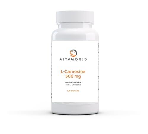 Vita World L-Carnosine 500mg 100 Vegetarian Capsules Made in Germany