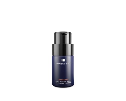 GRAHAM HILL Rascasse Beard Wash Powder – Enzyme Cleansing for Beard & Face, Enriched with Jojoba Oil, Sweet Orange, & Cedar Oil for Dandruff Control (40g)