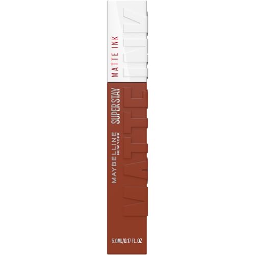 Maybelline Lipstick, Superstay Velvety Matte Ink Liquid Lipstick, Up to 16H Non Transferable, Vibrant Longlasting Finish, Non Drying, Shade: 75 Fighter, 5ml