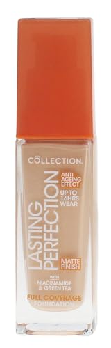 Collection Cosmetics Lasting Perfection Matte Foundation, Full Coverage, Anti-Ageing Effect, 6W Cashew Warm 27ml