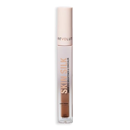 Revolution Beauty London Revolution, Skin Silk Radiant Serum Under Eye Brightener, Hydrates & Smooths Under Eye with Hyaluronic Acid & Squalane, Vegan & Cruelty-Free, Dark Orange, 4ml