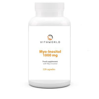 Vita World Myo-Inositol - High-dose inositol 1000mg (120 Vegan Capsules) l Important Messenger Substance for Cell Metabolism l Without unwanted additives, Gluten/Lactose Free