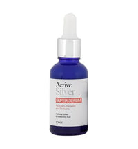 Active Silver Super Serum (30ml), Colloidal Silver at 25ppm with Aloe Vera and Hyaluronic Acid for Skin Nourishing, Protecting and Hydrating