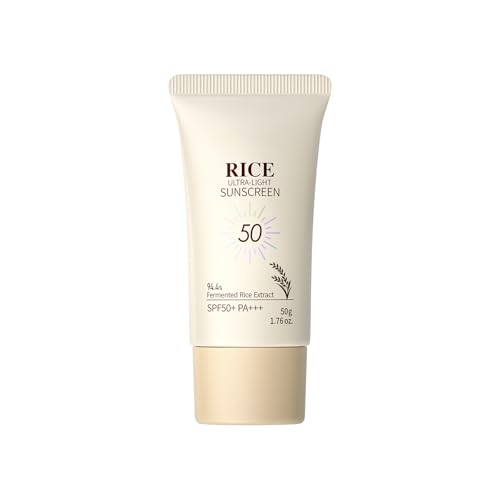 Shefave Rice sunscreen Cream for Face & Body, Ultra-light Rice sun screen SPF50+ PA+++, 50g