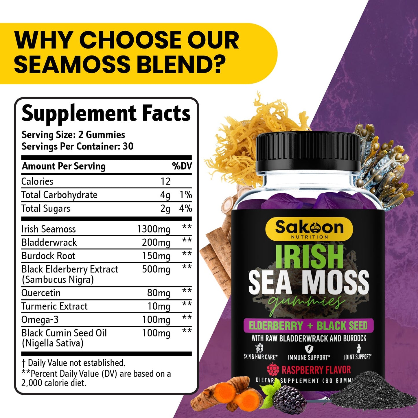 Sea Moss Gummies With Elderberry & Black Seed Oil