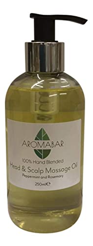 Aromabar Head & Scalp Massage Oil 250ml with Peppermint & Rosemary Pump Dispenser