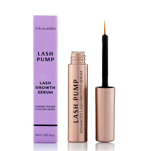 Eyeluvlashes PROFESSIONAL EYELASH EXTENSIONS Lash Growth Serum LASH PUMP for Lashes powerful lash growth formula for thicker & longer lashes including Biotin, Polypeptides, Amino acids, Provitamin B5, Rosemary leaf and tea tree root extract 5ml